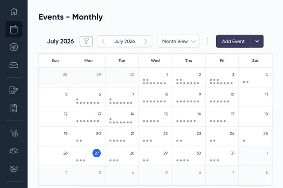 Same scheduling calendar on tablet